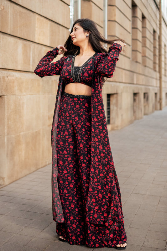 Black & Red Pant Set- Ready to Ship