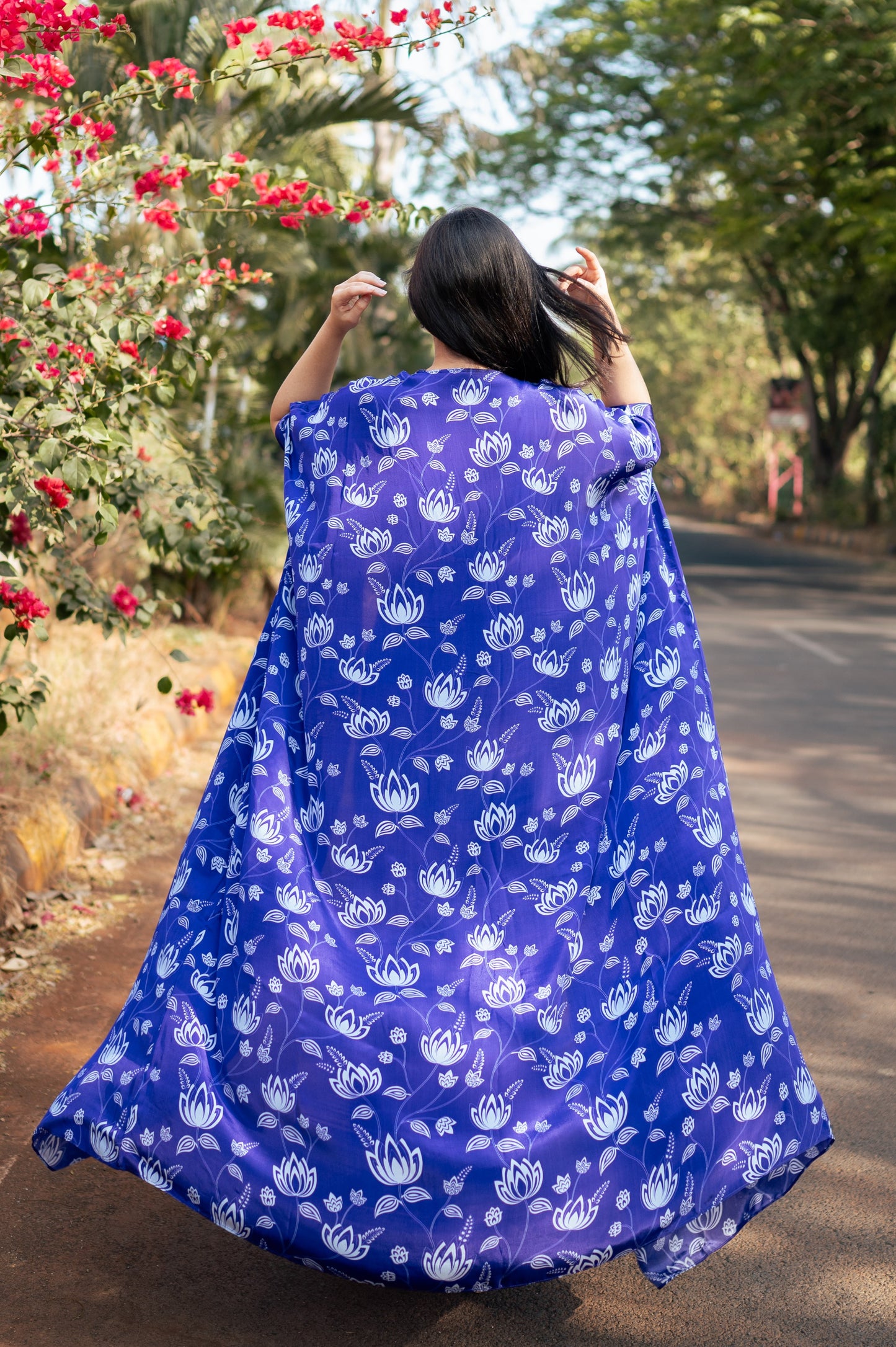 Violet Lotus Print Cape Set- Ready to Ship
