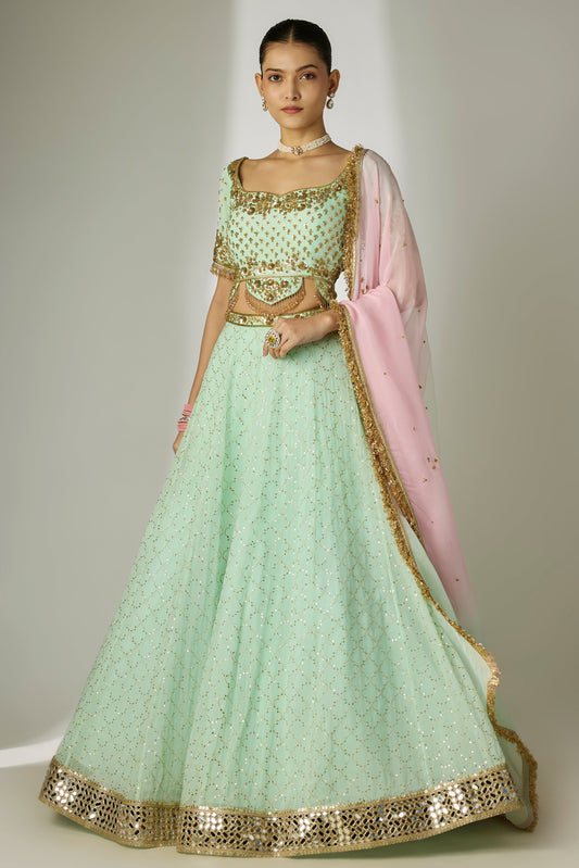 Mint Green Lehenga Set