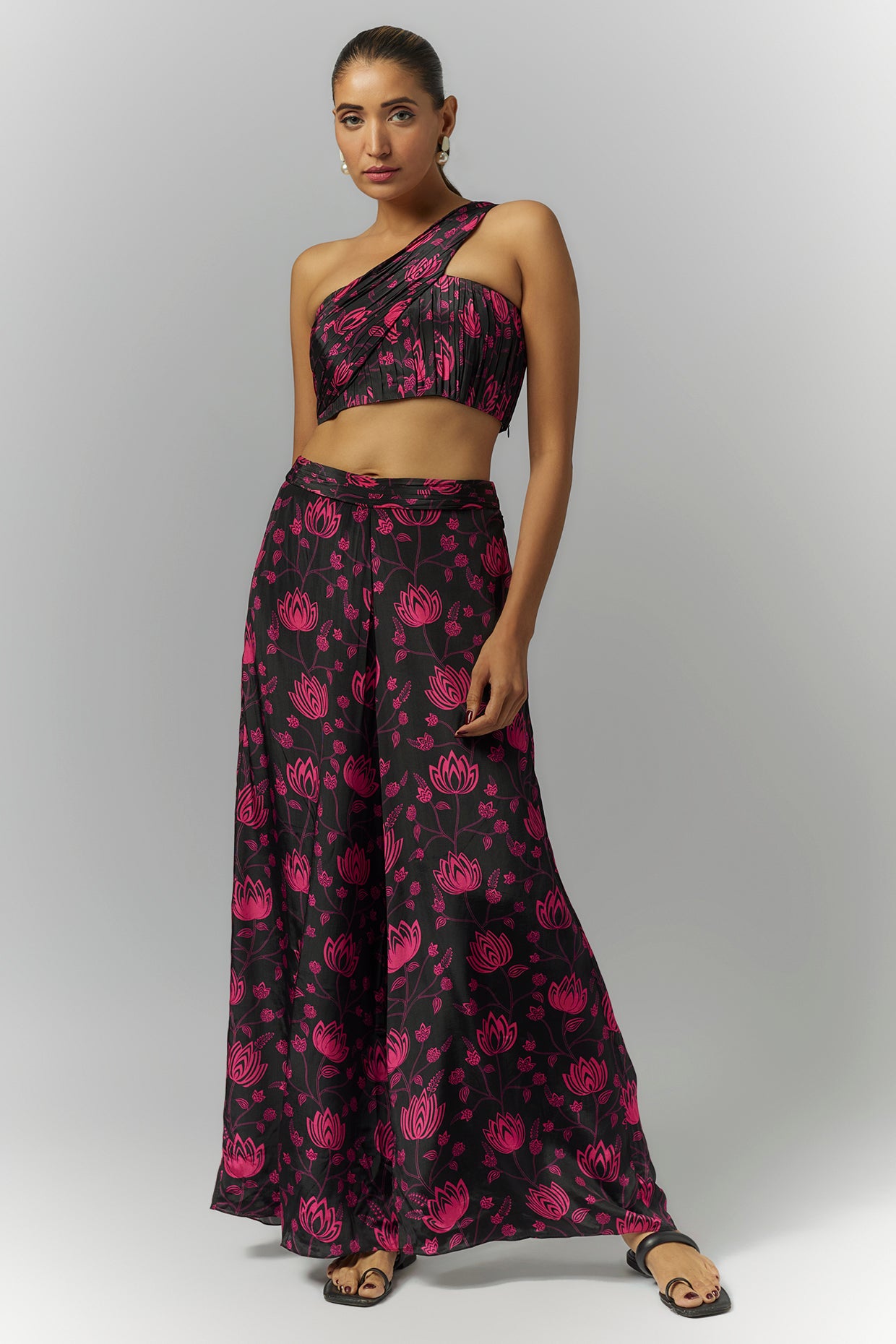 Black and Pink Floral Co-ord