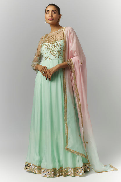 Mint Green Anarkali- Ready to Ship