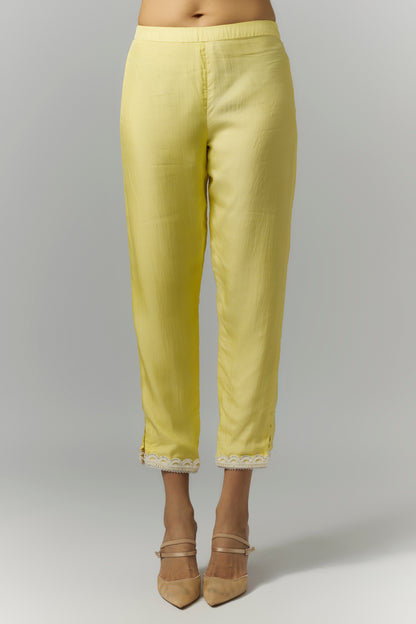 Butter Yellow Organza Kurta Set- Ready to Ship