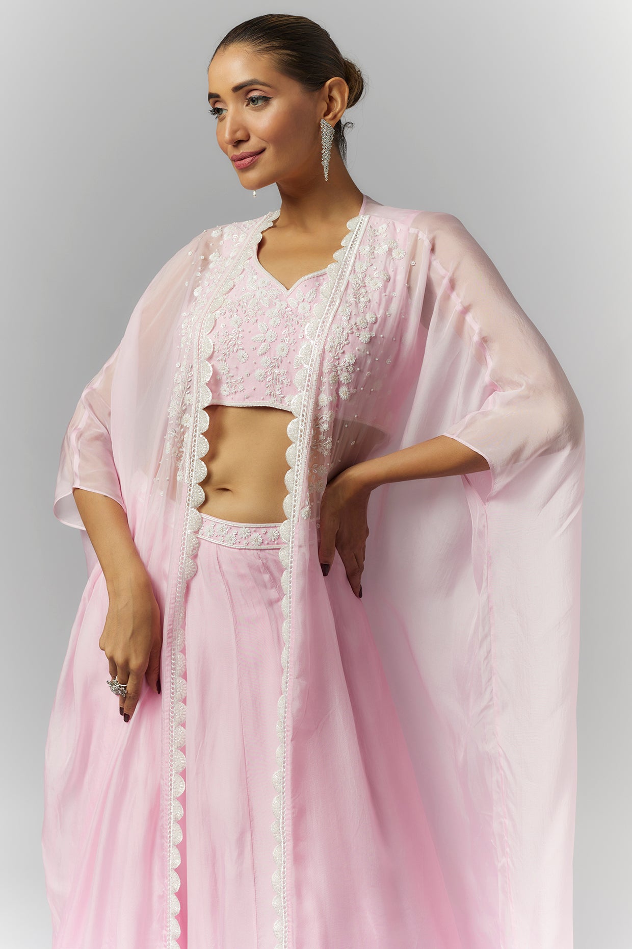 Lilac Cape Lehenga Set- Ready to Ship