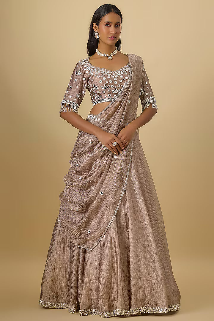 Crushed Tissue Silk Lehenga