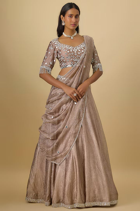 Crushed Tissue Silk Lehenga
