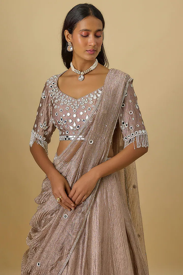 Crushed Tissue Silk Lehenga